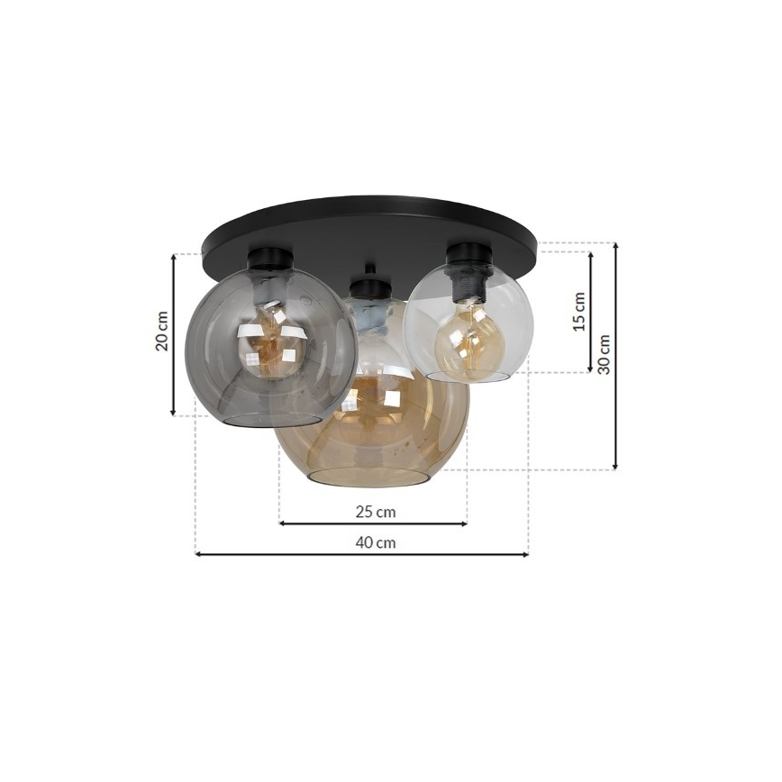 Plafondlamp SOFIA 3xE27/60W/230V mix