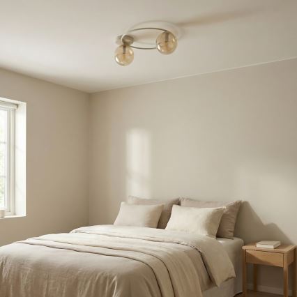 Plafondlamp SOPRA 2xE14/10W/230V beige/rookbeige