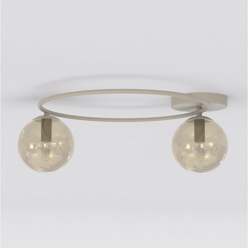 Plafondlamp SOPRA 2xE14/10W/230V beige/rookbeige