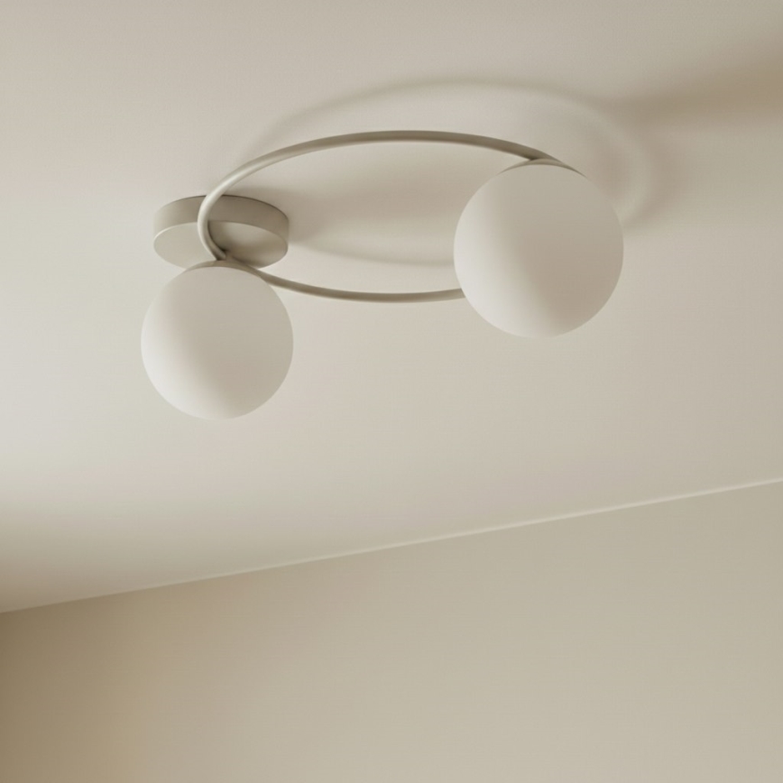 Plafondlamp SOPRA 2xE14/10W/230V beige/wit