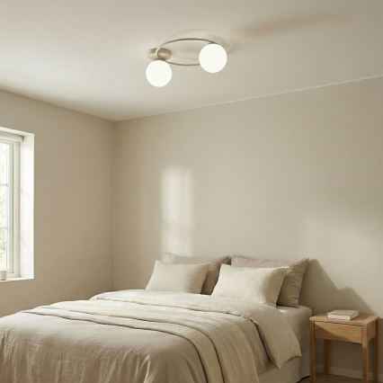 Plafondlamp SOPRA 2xE14/10W/230V beige/wit