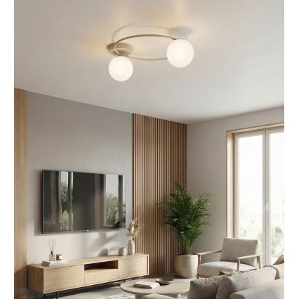 Plafondlamp SOPRA 2xE14/10W/230V beige/wit
