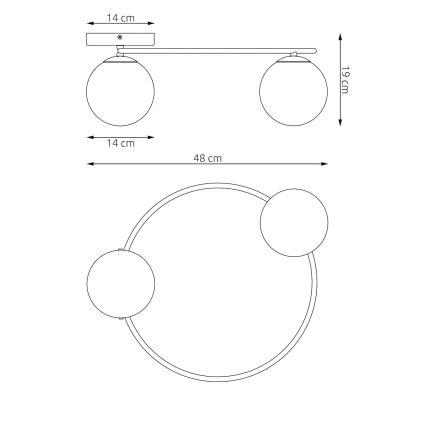 Plafondlamp SOPRA 2xE14/10W/230V beige/wit