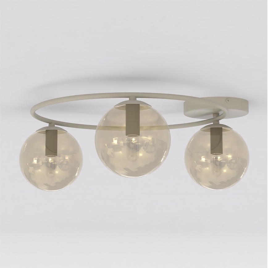 Plafondlamp SOPRA 3xE14/10W/230V beige/rookbeige