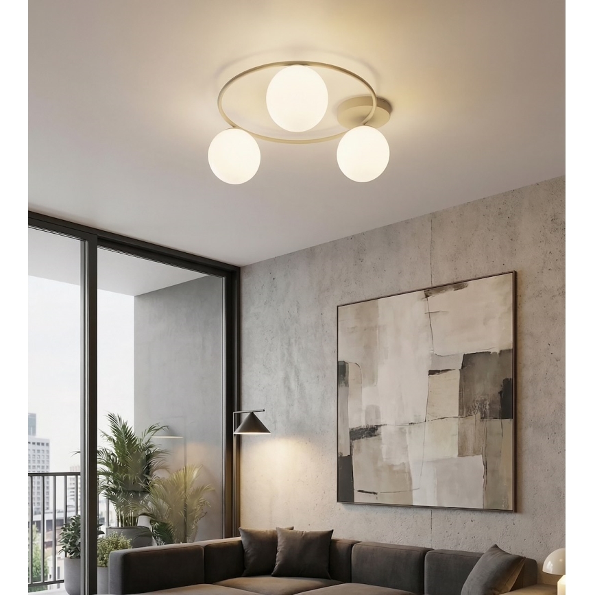 Plafondlamp SOPRA 3xE14/10W/230V beige/wit