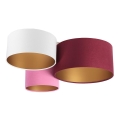 Plafondlamp SPACE 3xE27/60W/230V rood/wit/roze