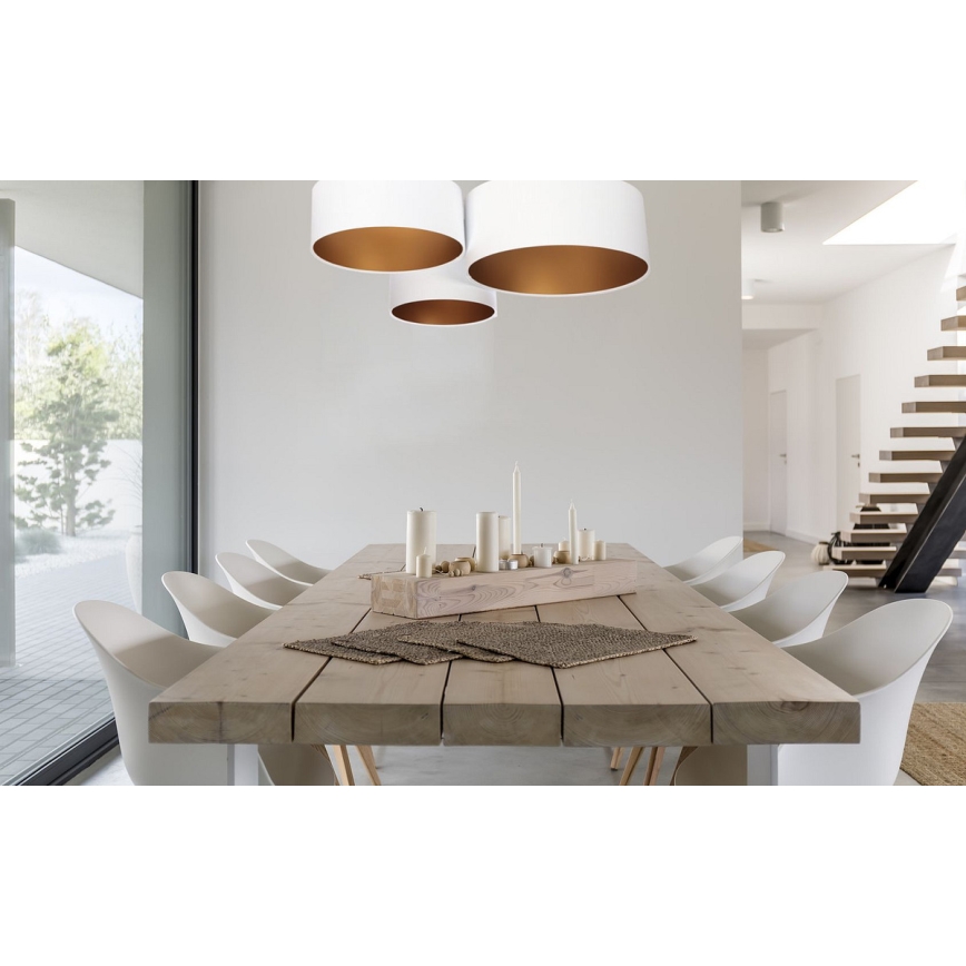 Plafondlamp SPACE 3xE27/60W/230V wit/goud