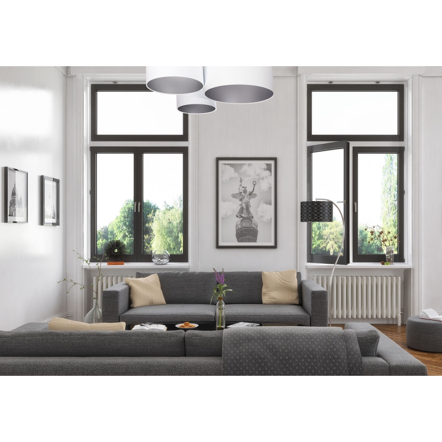 Plafondlamp SPACE 3xE27/60W/230V wit/zilver