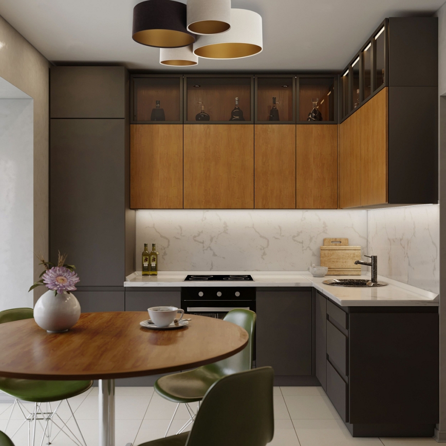 Plafondlamp SPACE 4xE27/60W/230V beige/bruin/goud