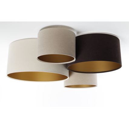 Plafondlamp SPACE 4xE27/60W/230V beige/bruin/goud