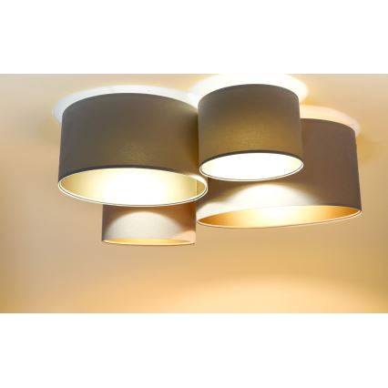 Plafondlamp SPACE 4xE27/60W/230V beige/goud