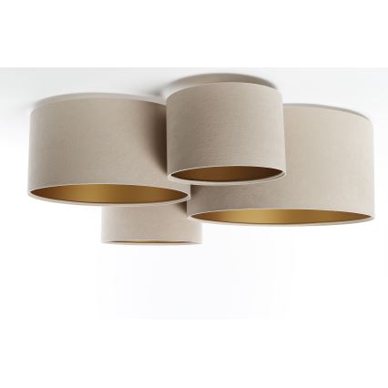 Plafondlamp SPACE 4xE27/60W/230V beige/goud