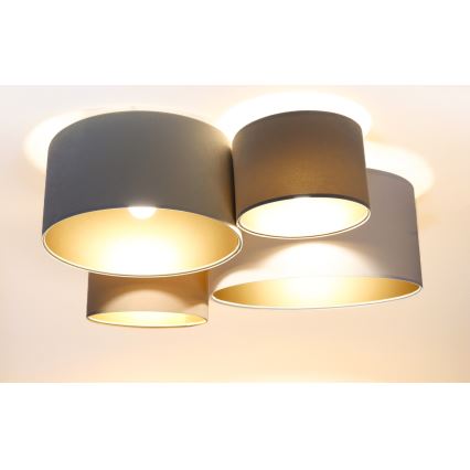 Plafondlamp SPACE 4xE27/60W/230V beige/wit/goud