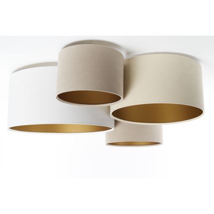 Plafondlamp SPACE 4xE27/60W/230V beige/wit/goud