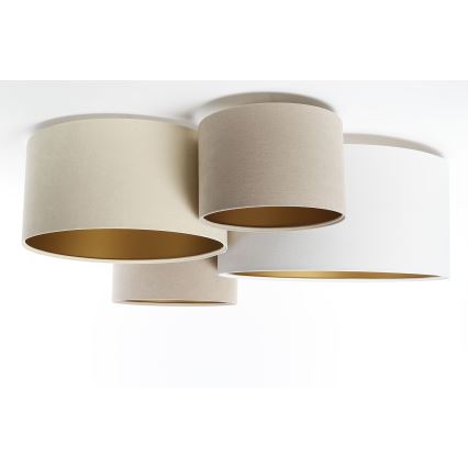 Plafondlamp SPACE 4xE27/60W/230V beige/wit/goud