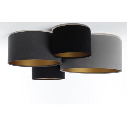 Plafondlamp SPACE 4xE27/60W/230V grijs/zwart/goud