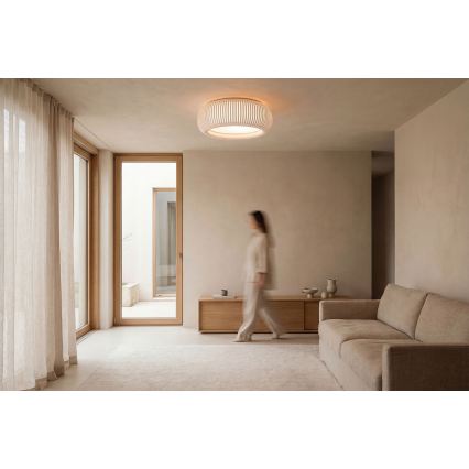 Plafondlamp STRIPES – 2x E27, 40W, 230V, Ø 55 cm, wit/roze