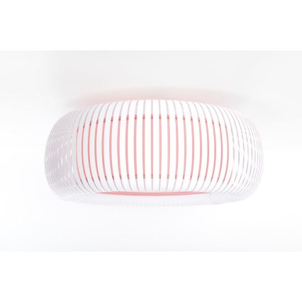 Plafondlamp STRIPES – 2x E27, 40W, 230V, Ø 55 cm, wit/roze