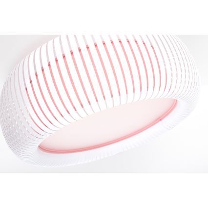 Plafondlamp STRIPES – 2x E27, 40W, 230V, Ø 55 cm, wit/roze