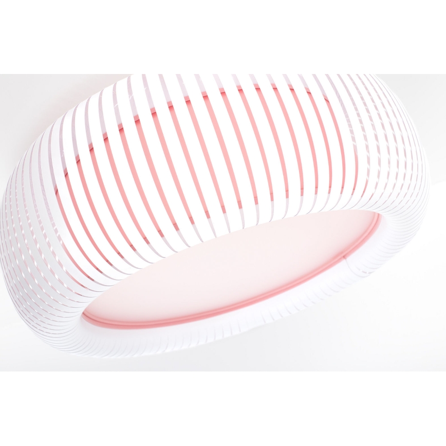 Plafondlamp STRIPES – 2x E27, 40W, 230V, Ø 55 cm, wit/roze