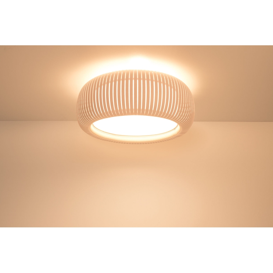 Plafondlamp STRIPES 2xE27/40W/230V Ø 55 cm crème/wit