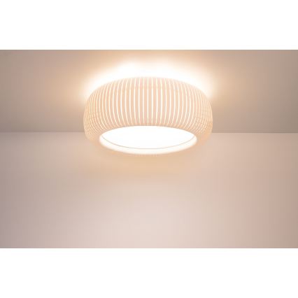Plafondlamp STRIPES 2xE27/40W/230V Ø 55 cm wit/crème