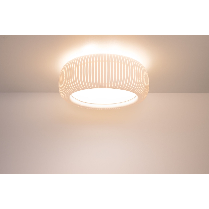 Plafondlamp STRIPES 2xE27/40W/230V Ø 55 cm wit/crème