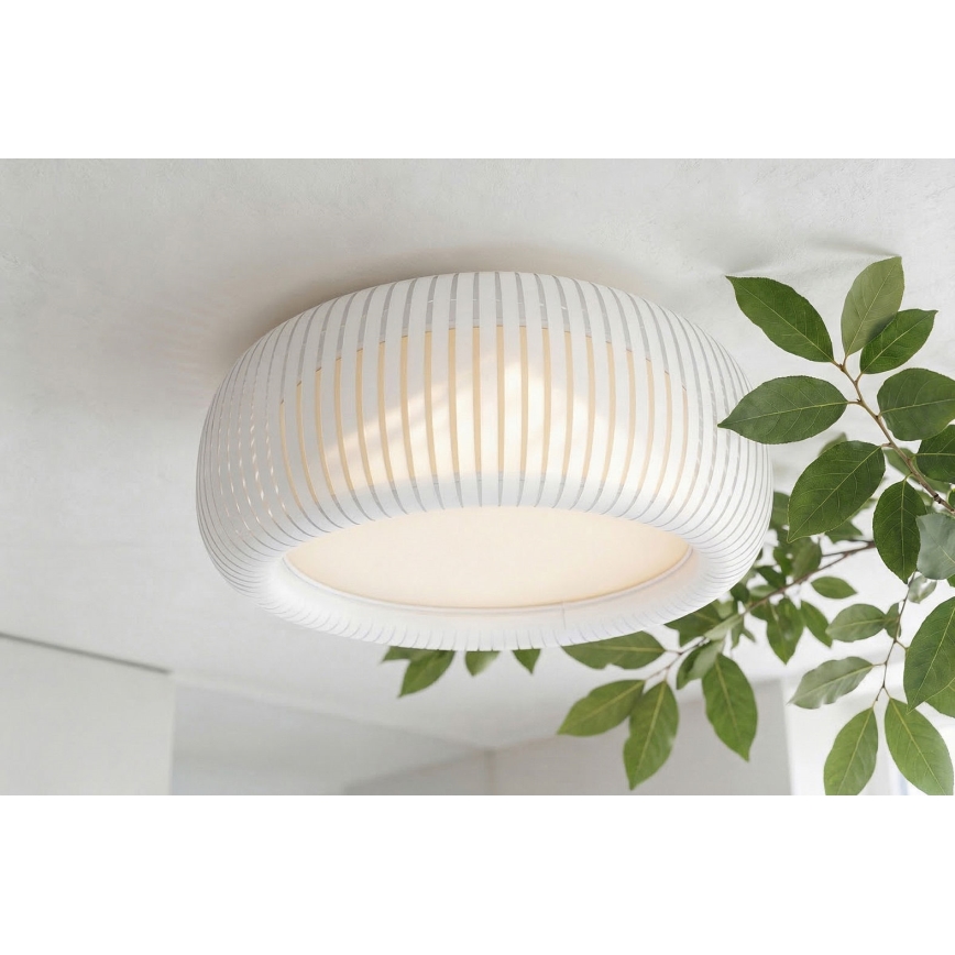Plafondlamp STRIPES 2xE27/40W/230V Ø 55 cm wit/crème