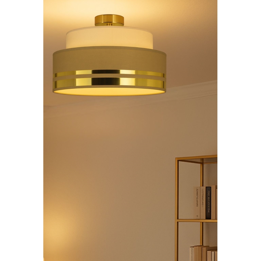 Plafondlamp TAMI 1xE27/60W/230V beige/bruin/goud