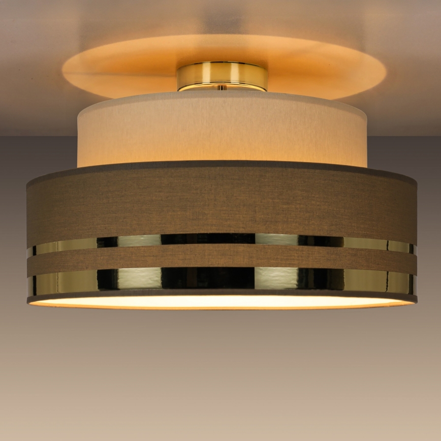 Plafondlamp TAMI 1xE27/60W/230V beige/bruin/goud