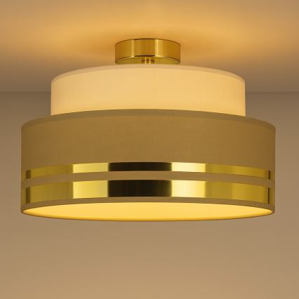 Plafondlamp TAMI 1xE27/60W/230V beige/bruin/goud