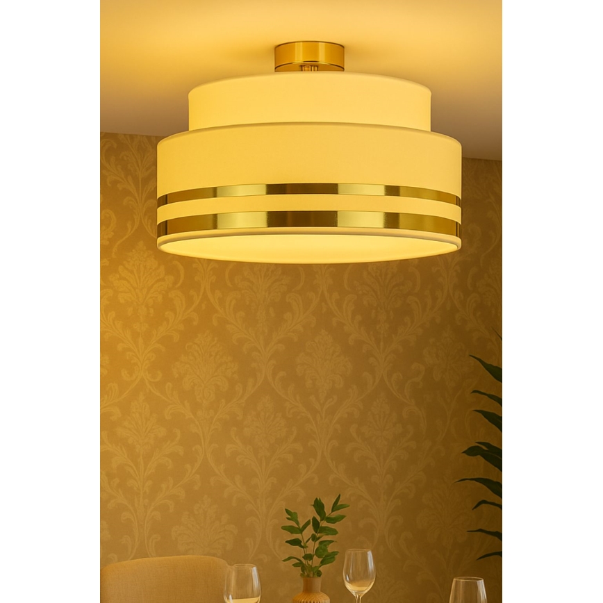 Plafondlamp TAMI 1xE27/60W/230V beige/goud