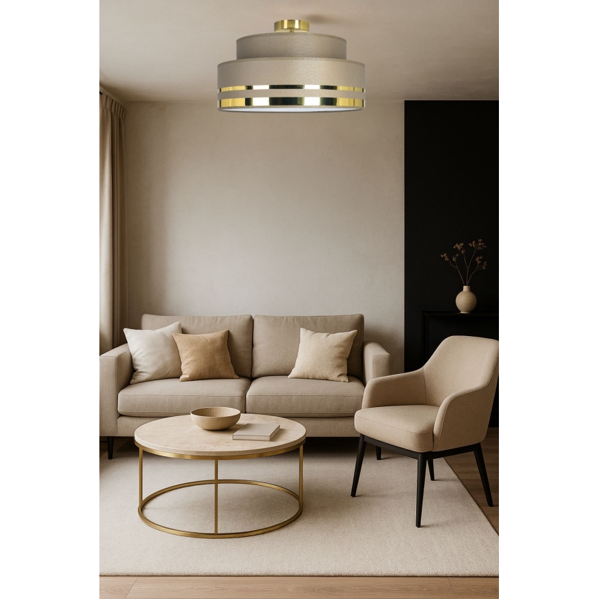 Plafondlamp TAMI 1xE27/60W/230V bruin/goud
