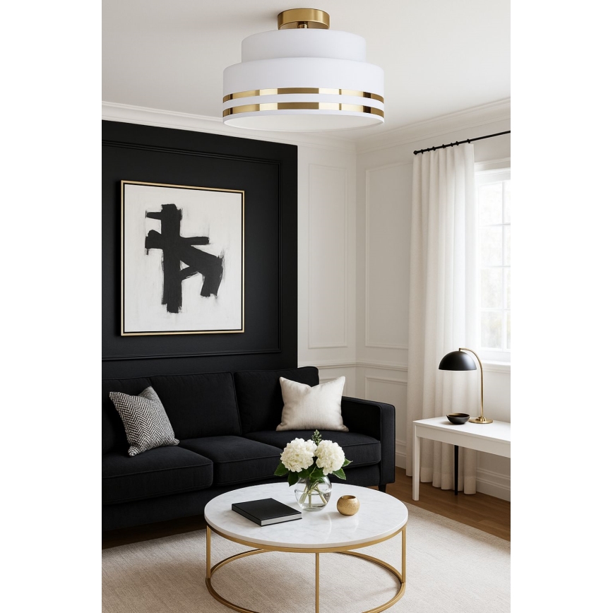 Plafondlamp TAMI 1xE27/60W/230V crème/goud
