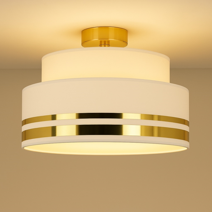 Plafondlamp TAMI 1xE27/60W/230V crème/goud
