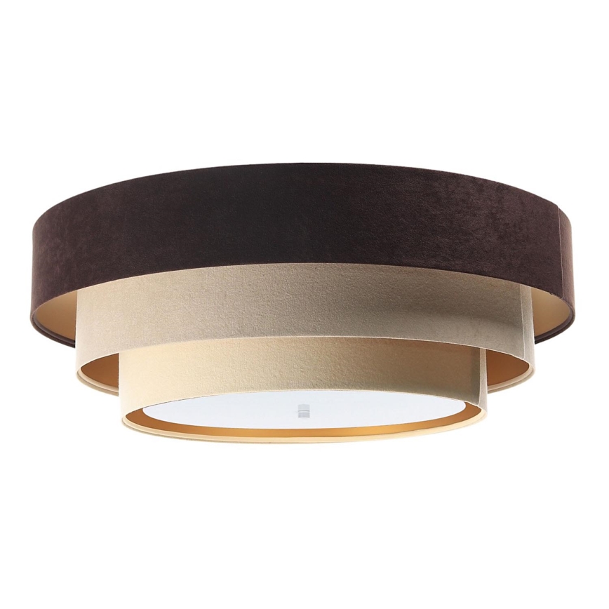 Plafondlamp TRINITI 2xE27/60W/230V bruin/beige/goudkleurig