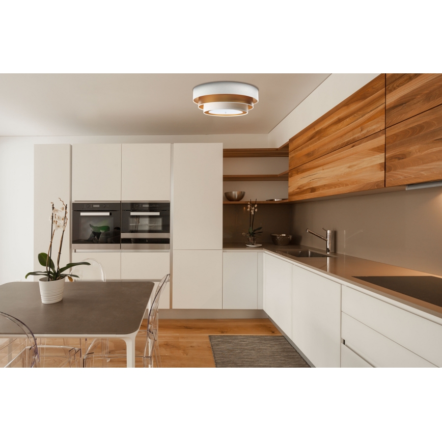 Plafondlamp TRINITI 2xE27/60W/230V wit/goud