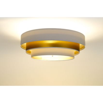 Plafondlamp TRINITI 2xE27/60W/230V wit/goud