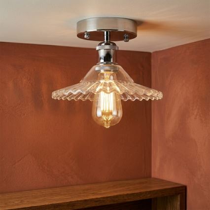 Plafondlamp TRISH 1xE27/15W/230V glanzend chroom/helder