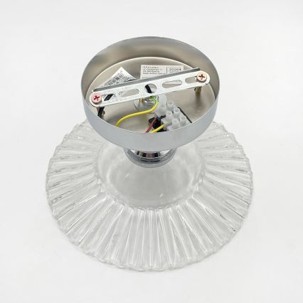 Plafondlamp TRISH 1xE27/15W/230V glanzend chroom/helder