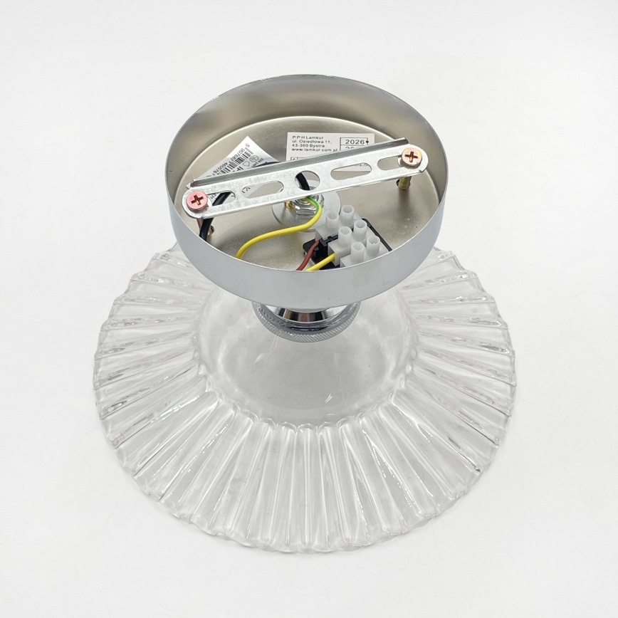 Plafondlamp TRISH 1xE27/15W/230V glanzend chroom/helder