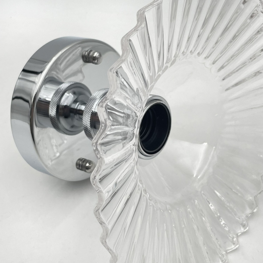 Plafondlamp TRISH 1xE27/15W/230V glanzend chroom/helder