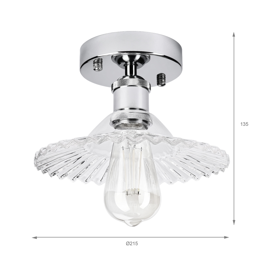 Plafondlamp TRISH 1xE27/15W/230V glanzend chroom/helder