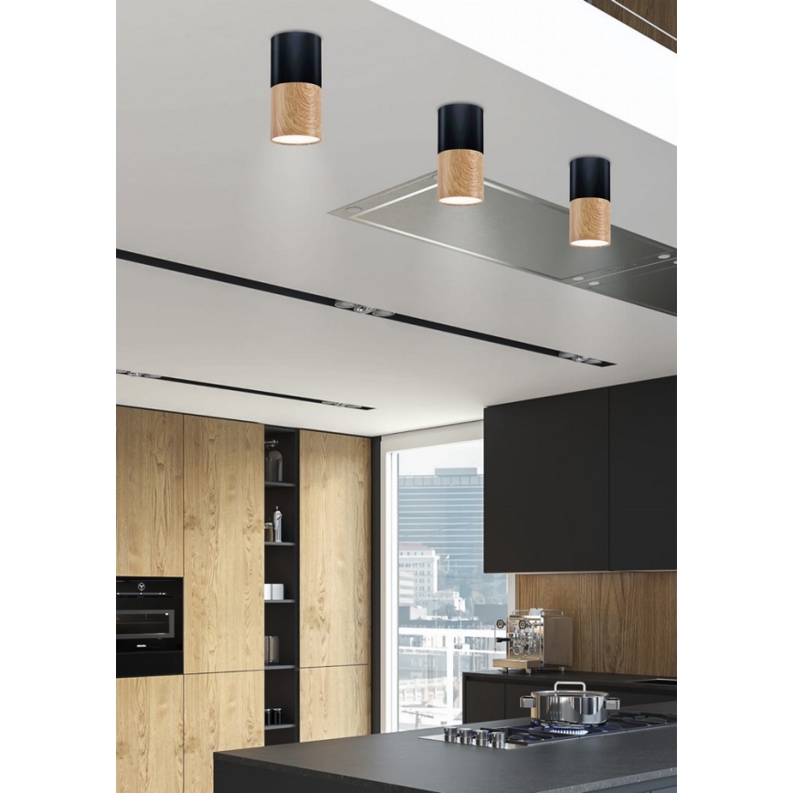 Plafondlamp TUBA 1xGU10/50W/230V zwart