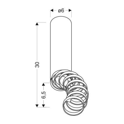 Plafondlamp TUBA 1xGU10/50W/230V zwart