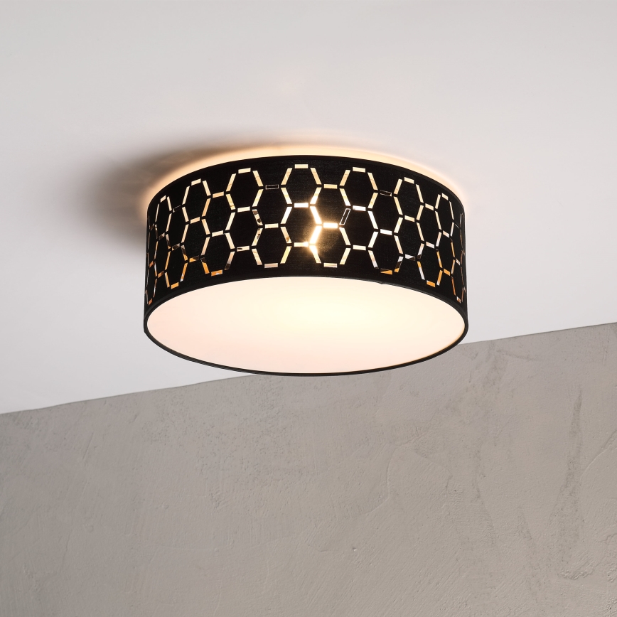 Plafondlamp ULLE 1xE27/15W/230V Ø 35 cm zwart
