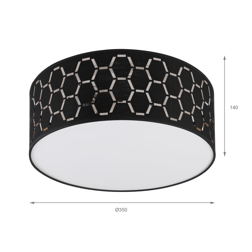 Plafondlamp ULLE 1xE27/15W/230V Ø 35 cm zwart