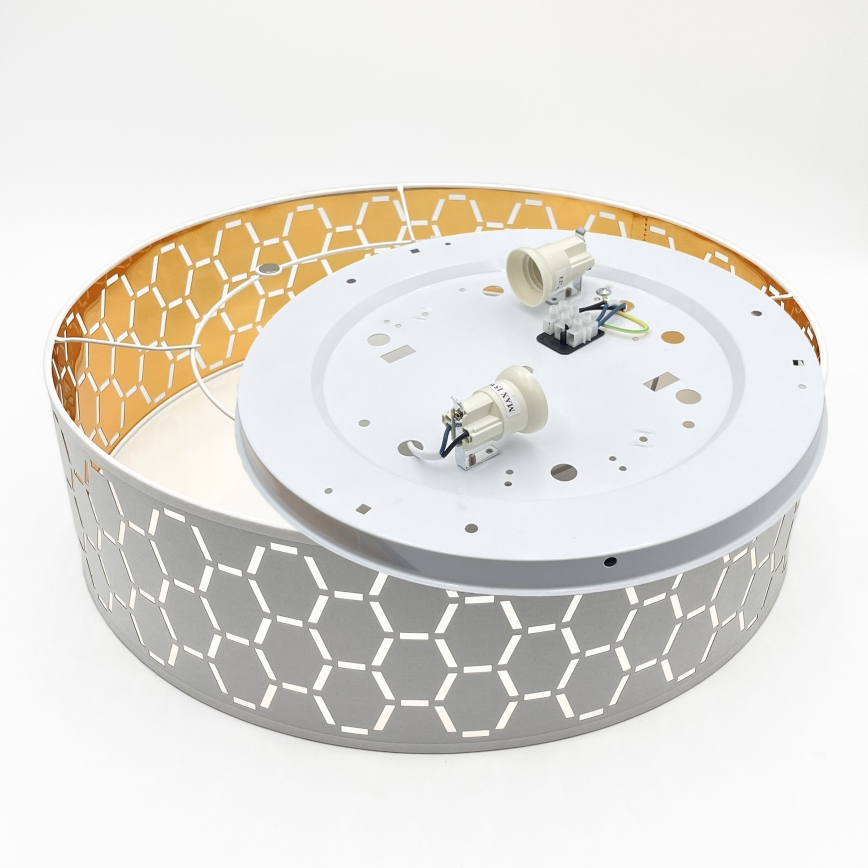 Plafondlamp ULLE 2xE27/15W/230V Ø 45 cm wit