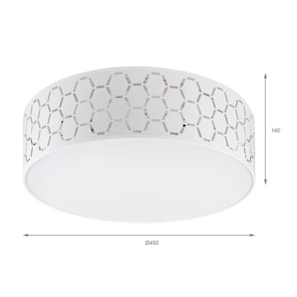 Plafondlamp ULLE 2xE27/15W/230V Ø 45 cm wit