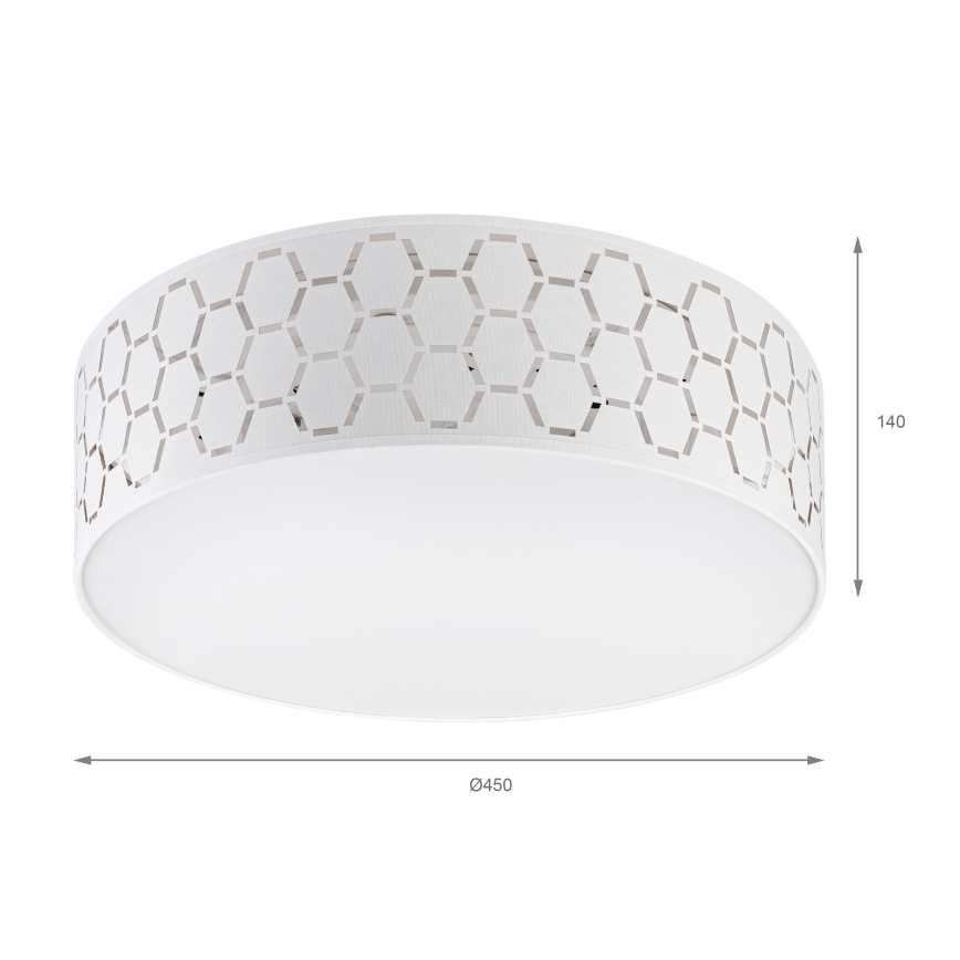 Plafondlamp ULLE 2xE27/15W/230V Ø 45 cm wit